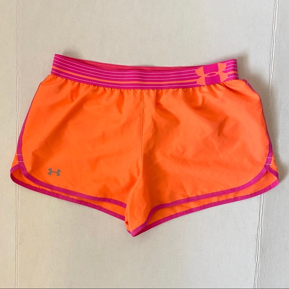 Under Armour Pants - Women’s Under Armour Neon Orange Running Shorts Sm